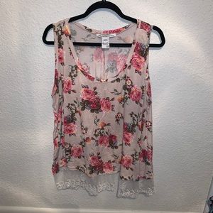 American rag floral and lace tank top 3XL XXXL